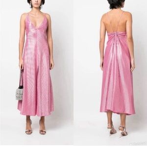 Forte Forte metallic plunging v-neck dress